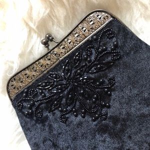 Beaded Velvet Vintage Look Purse